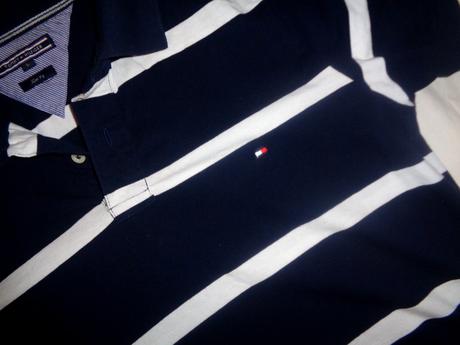 Luxusní modrobílé tričko tommy hilfiger, tommy hilfiger,l