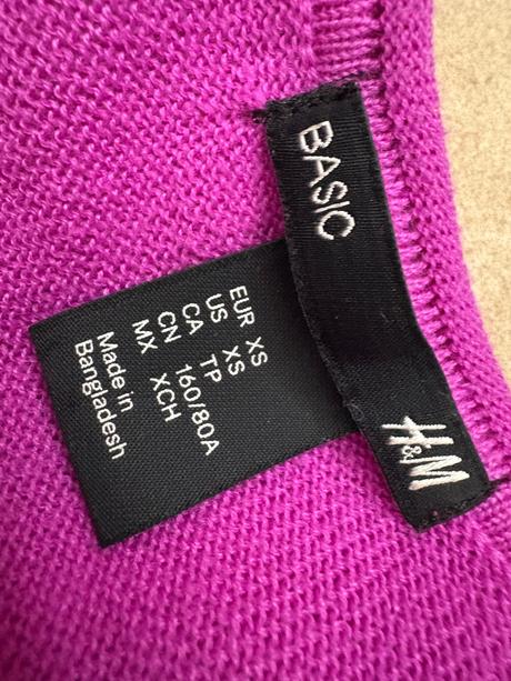 Svetrik fuchsiove barvy/ fialova xs h&m, h&m,xs