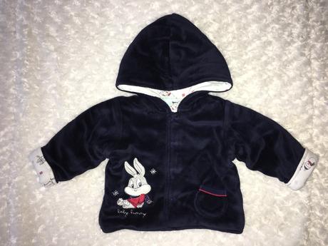 Sametová oteplená mikina/kabátek looney tunes, 68