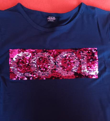 Dívčí modré triko krátký rukáv, 146