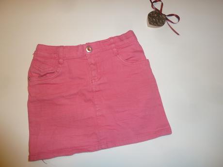 Riflová, džínová mini sukně, kik,140