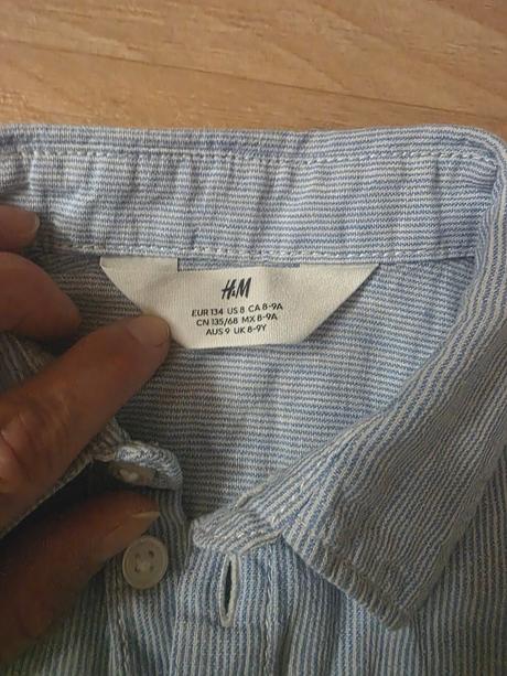 Košile s kr. rukávem pruhovaná hm, h&m,134