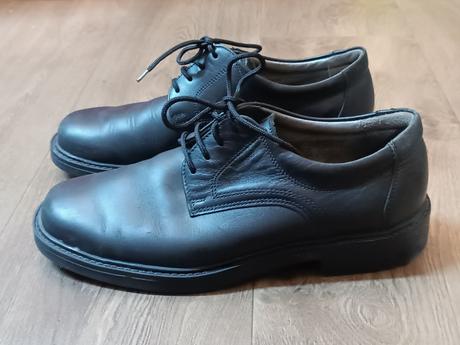 Černé kožené polobotky prabos, vel.27 1/2, 42
