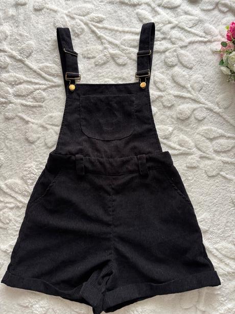 Manžestrové kraťasy s laclem černé - v.36, s