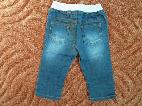 Modré kalhoty rifle džíny 3/4 kraťasy elasten, f&f,98