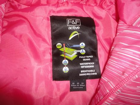 Voděodolná lyžařská bunda f+f, vel. 9-10 let, f&f,134