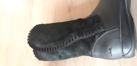 Černé kožené kozačky clarks vel. 34, clarks,34