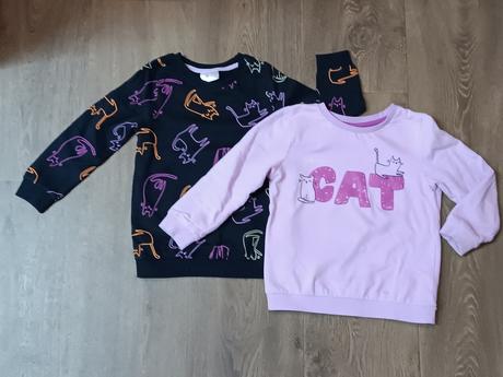 2x dívčí mikina s kočkami, so cute, vel. 98, 98
