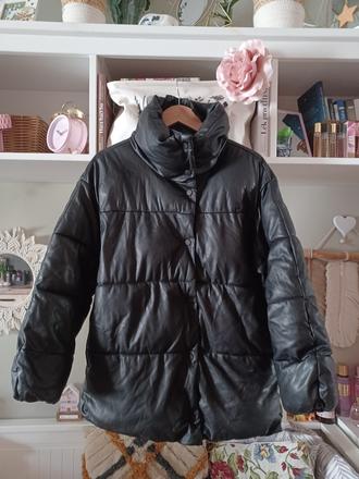 Zimní koženková bunda bershka s/m, bershka,s