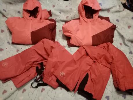146 152 lyžařská zimní bunda oteplené kalhoty, 146
