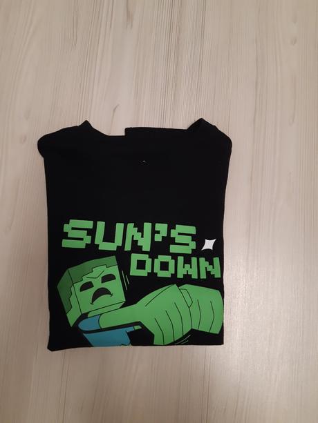 Černé tričko minecraft vel. 9-10 let, marks & spencer,134