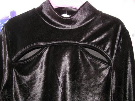 Černé velurové elastické mini šaty-malé černé, matalan,140