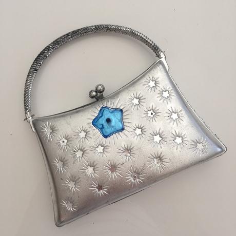 Stříbrná plastová mini taštička na drobnosti,