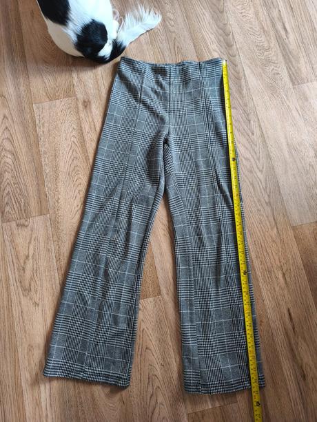Kárované kalhoty do zvonu 158 / xs, h&m,158