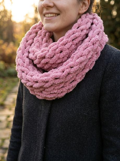Měkký pletený nákrčník puffy (barva na přání), 