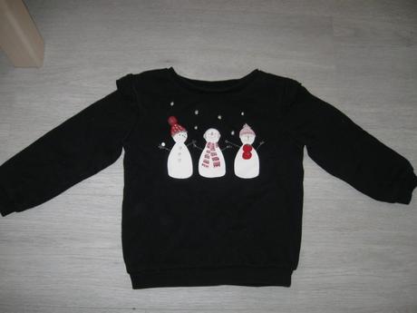 Dívčí černá mikina sněhulák c&a, vel. 104, c&a,104
