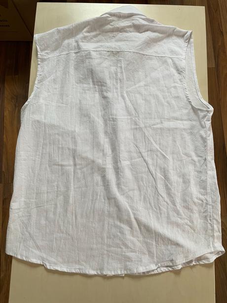 Bílá lněná halena, vel 3xl, možná i více, xxxl