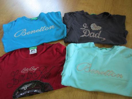 Červené tričko s dlouhým rukávem benetton, benetton,110