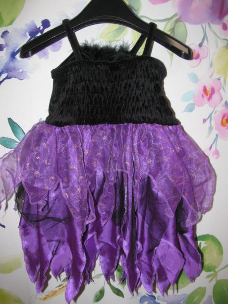 Karneval-černo fialové tylové šaty-malá čarodějka, 