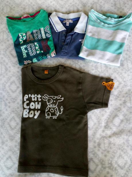 Bavlněná trička 4ks, krátký rukáv, pro kluka, 104