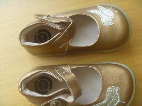 Nové barefoot zlaté baleríny s ptáčkem vel. 24, 24