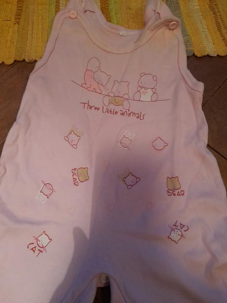 Krásné bavlněné dupačky růžové three little animal, 68