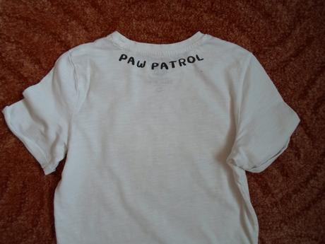 Bílé tričko triko krátký rukáv tlapková patrola, c&a,122