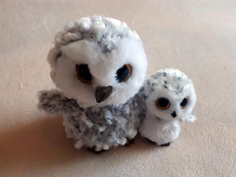 Ty owlette, dvě plyšové sovy, sovičky, 17cm a 10cm,