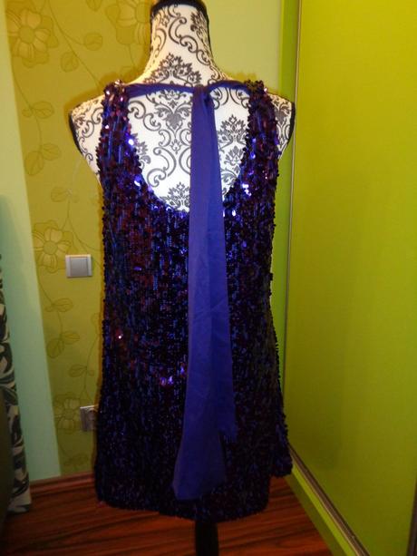 Luxusní fialové flitrové šaty uk 14, new look,42