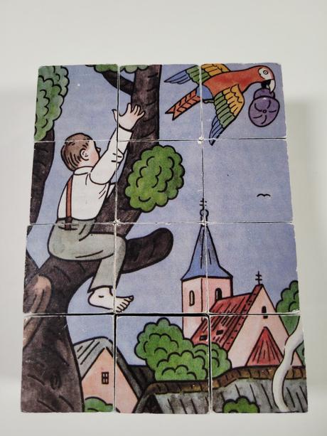 Dřevěné kostky s motivy josefa lady, 