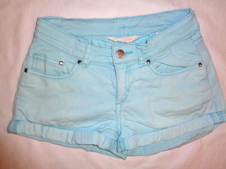 Super tyrkysové elastické šortky - riflové, h&m,152