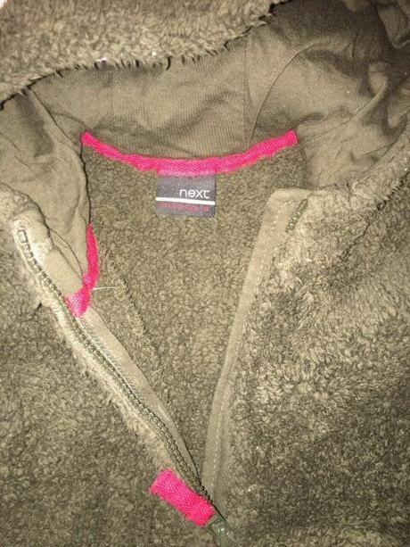 Čokoládově hnědá chlupatka - hřejivá bunda, 3y, next,98