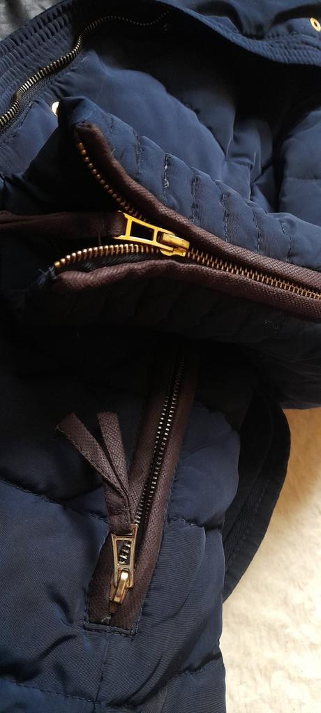 Zara luxusní péřová bunda s kožešinovým límcem, zara,s