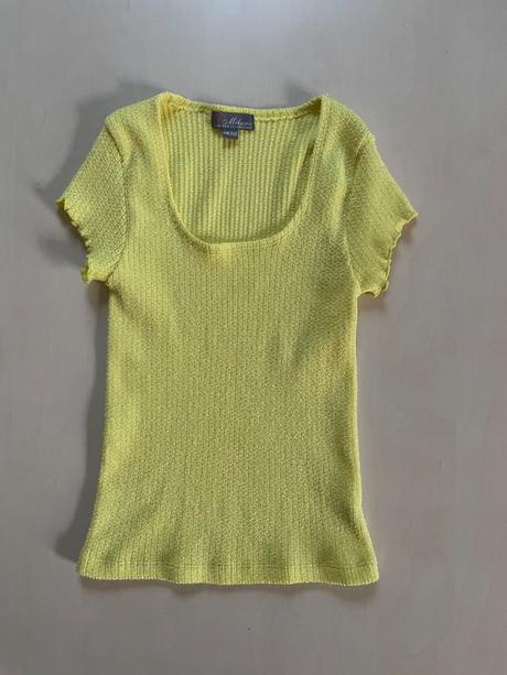 Úplet žluté elastické triko,vel one size, si si mi, xs