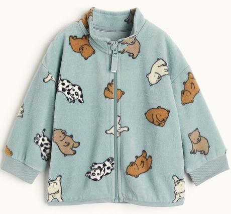 Zvířátková mikina h&m fleecová s pejsky a medvídky, h&m,104
