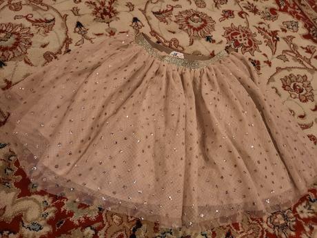 Zlatá puntíkatá tylová sukně, h&m,134