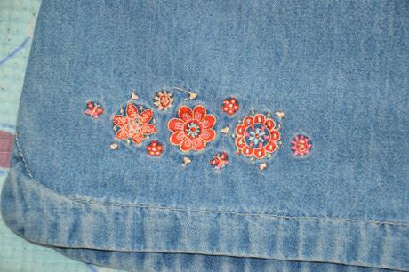 Džínové, riflové šatičky s výšivkou,, topolino,110