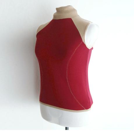 Rolák bez rukávů s ozdobným štepováním, l