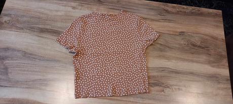 Hnědé triko kytky, h&m,170
