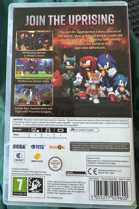 Sonic forces hra na nintendo switch, 
