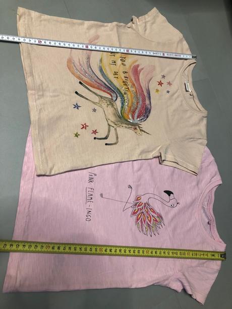 2 trička next růžová 6let 116cm unicorn plameňák, next,116