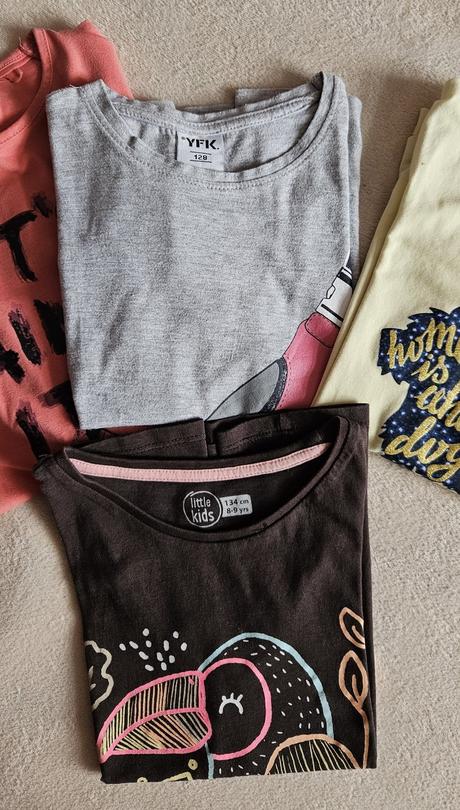 4x dívčí tričko (3x krátké, 1x dlouhé) vel.128-134, 128