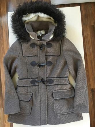 Kabátek s datlovými knoflíky a kožešinkou, vel m/l, new look,l