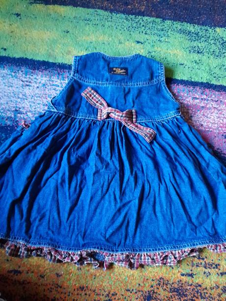 Džínové šaty, šatky na holčičku, 80