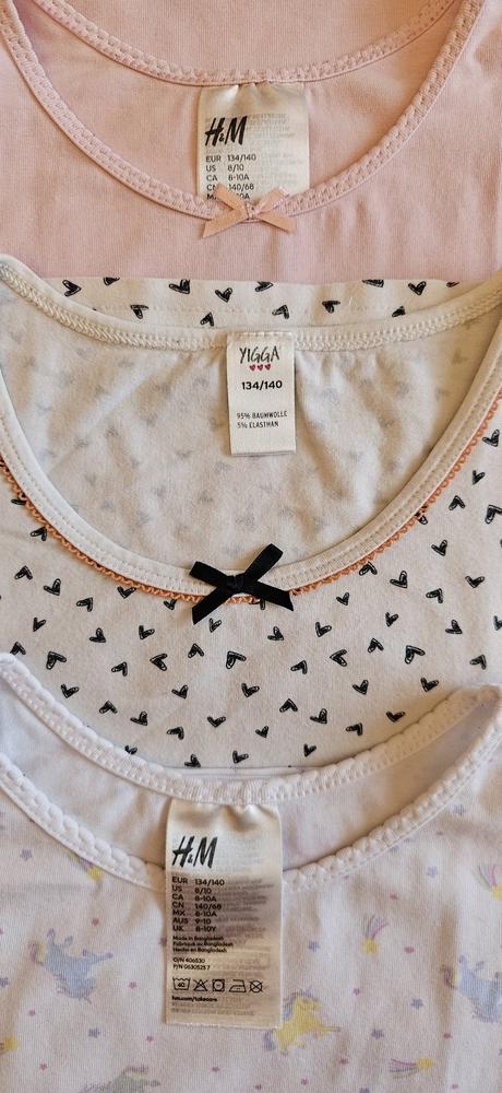 5x dívčí spodní košilka vel.134/140, h&m, dopodopo, h&m,134