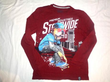 Luxusní vínové tričko s pejskem skejťákem 146/152, c&a,146