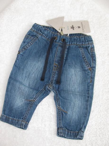 Kalhoty z tenké letní džínoviny - denim v.6měs., house,68