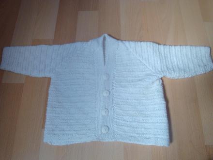 Svetřík - ručně pletený, bílý, 68