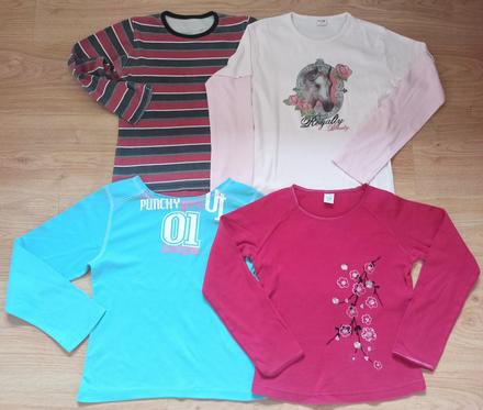 Trika dívčí s dlouhým rukávem vel.122-140, 122