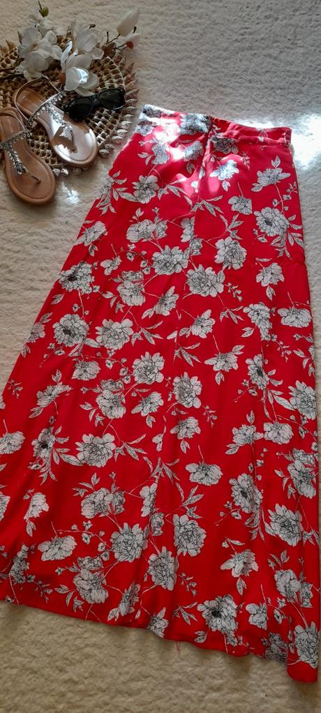 Amisu květovaná viskózová dlouhá sukně, amisu,38